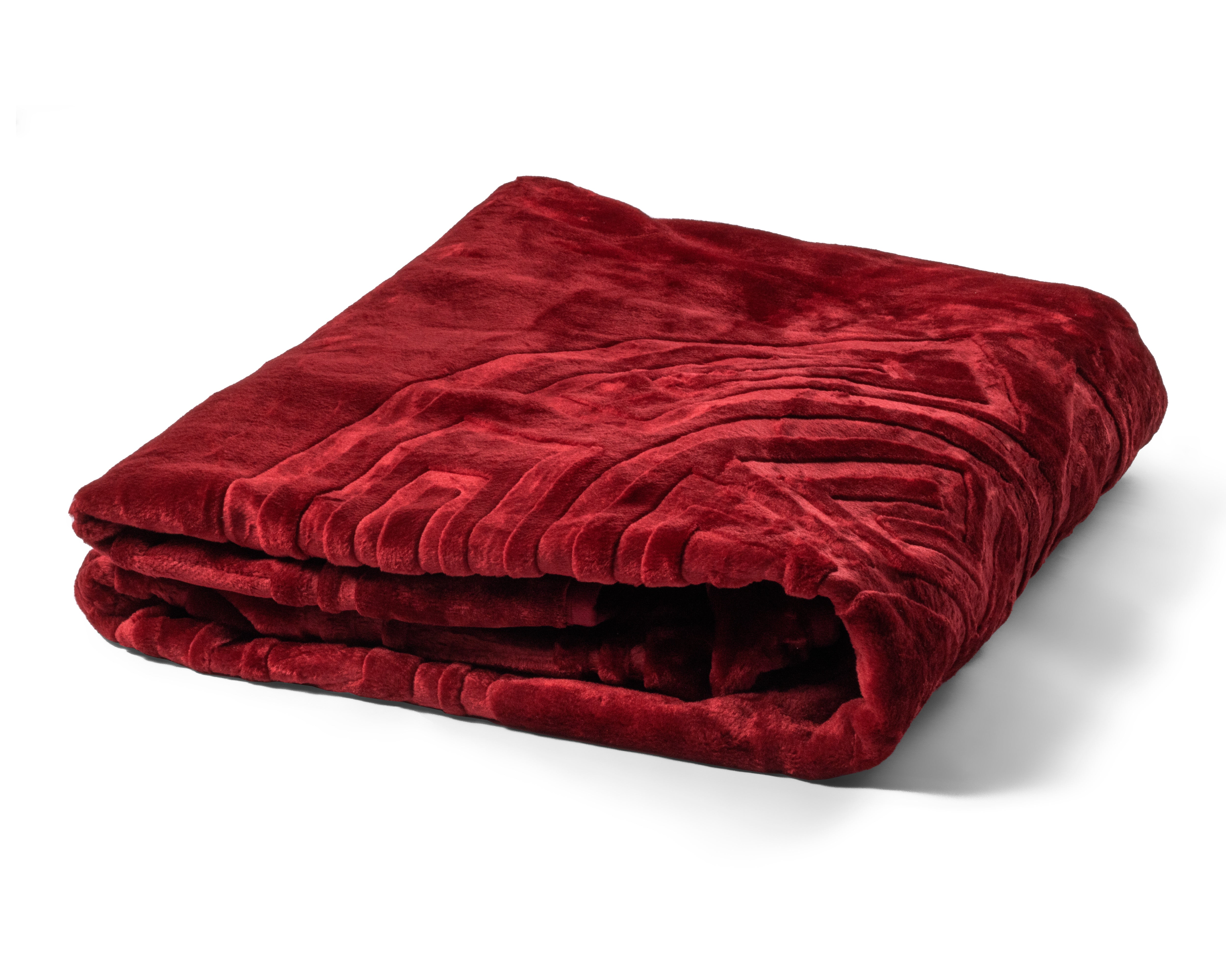 Billede af Præget sengetæppe, rød
