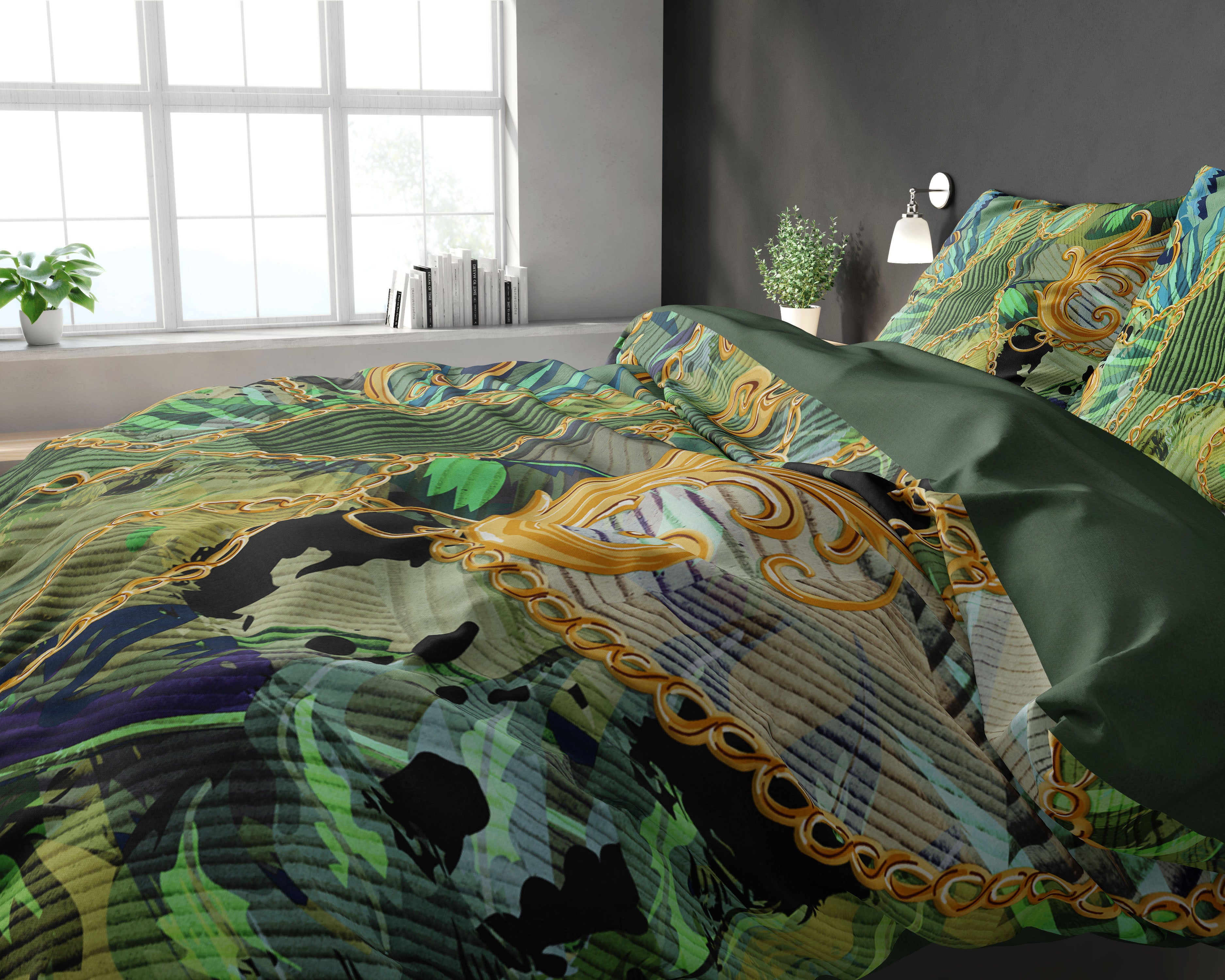 Jini sengesæt, grøn 200 x 220 cm