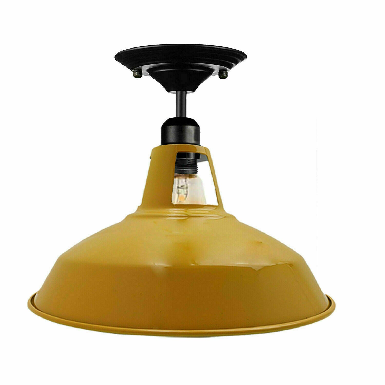 Billede af Gul farve Pære medfølger ikke Retro Vintage loftslampe Hængelampe Industrielt design 240V