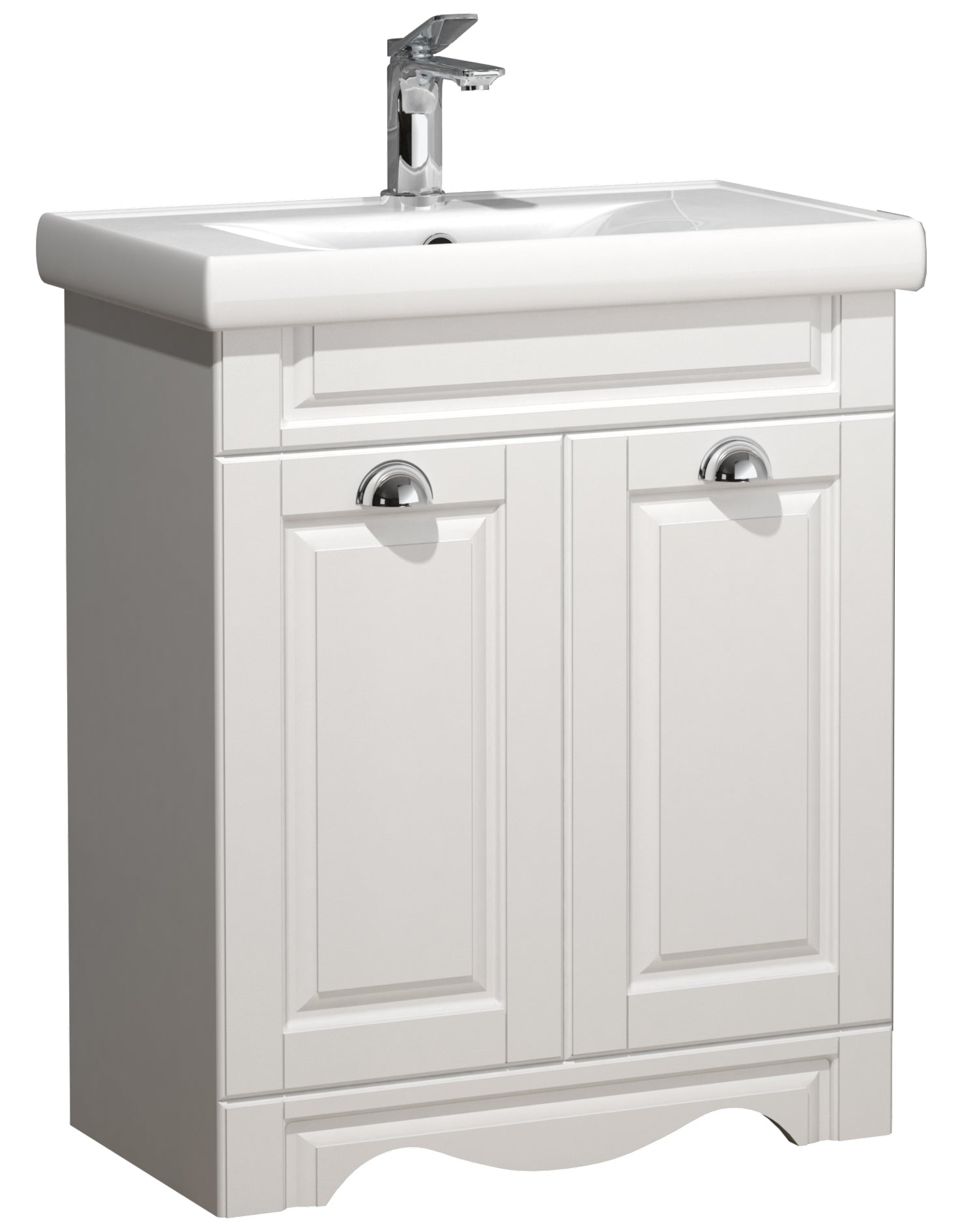 Billede af Badeværelsessæt med underskab og håndvask, h. 81 x b. 61 x d. 46 cm, hvid