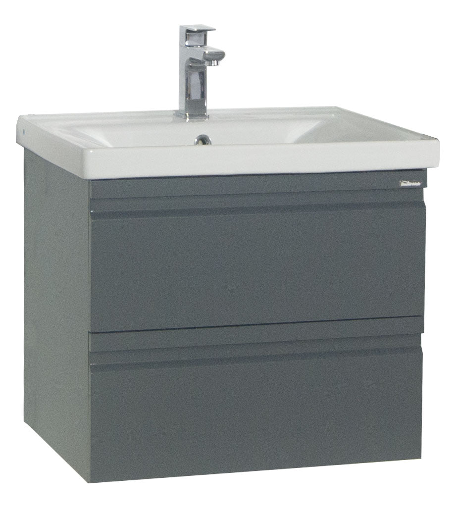 Badeværelsessæt med underskab og håndvask, H. 54 x b. 60 x d. 46 cm, antracit