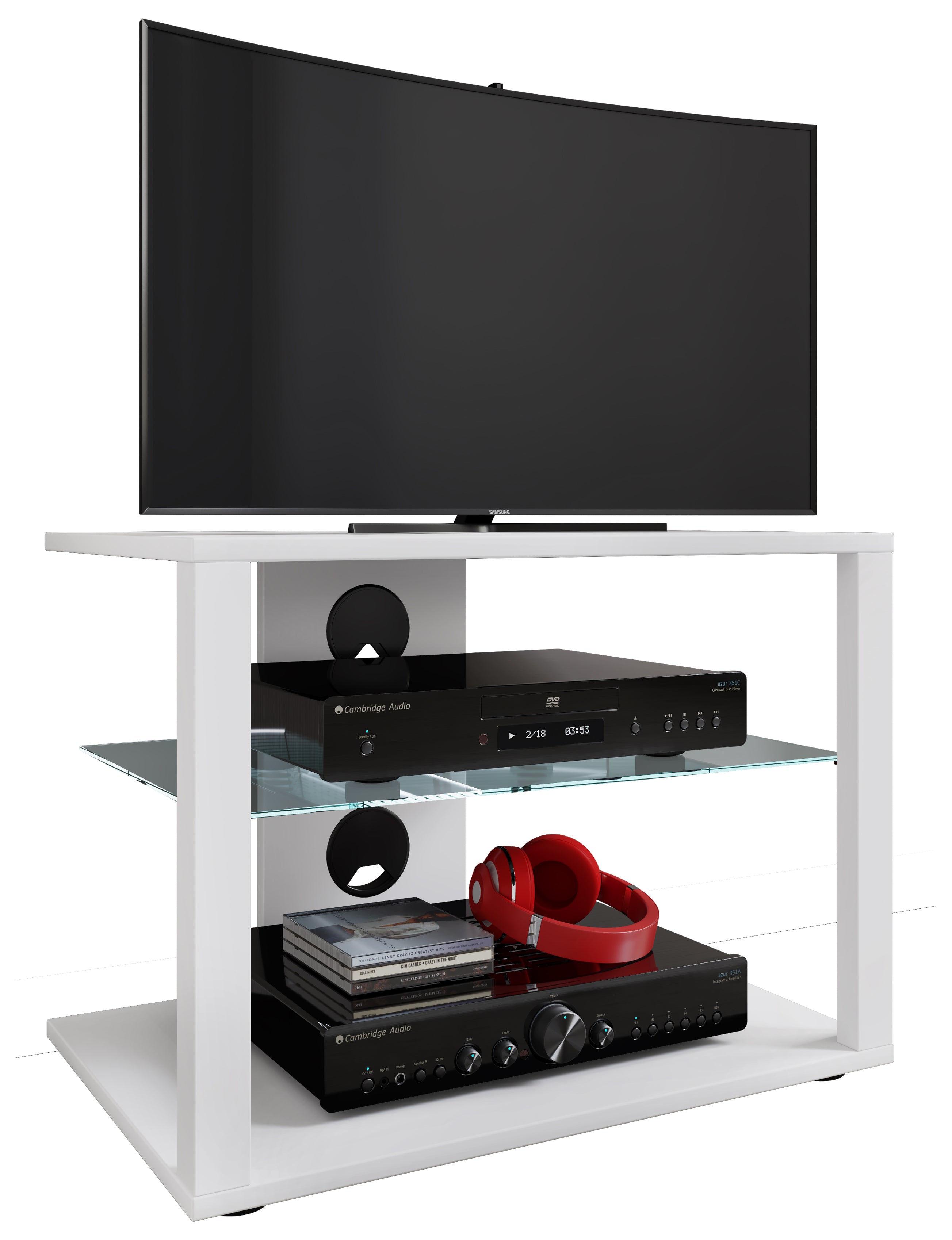 TV-bord, h. 45 x b. 60 x d. 41 cm, hvid