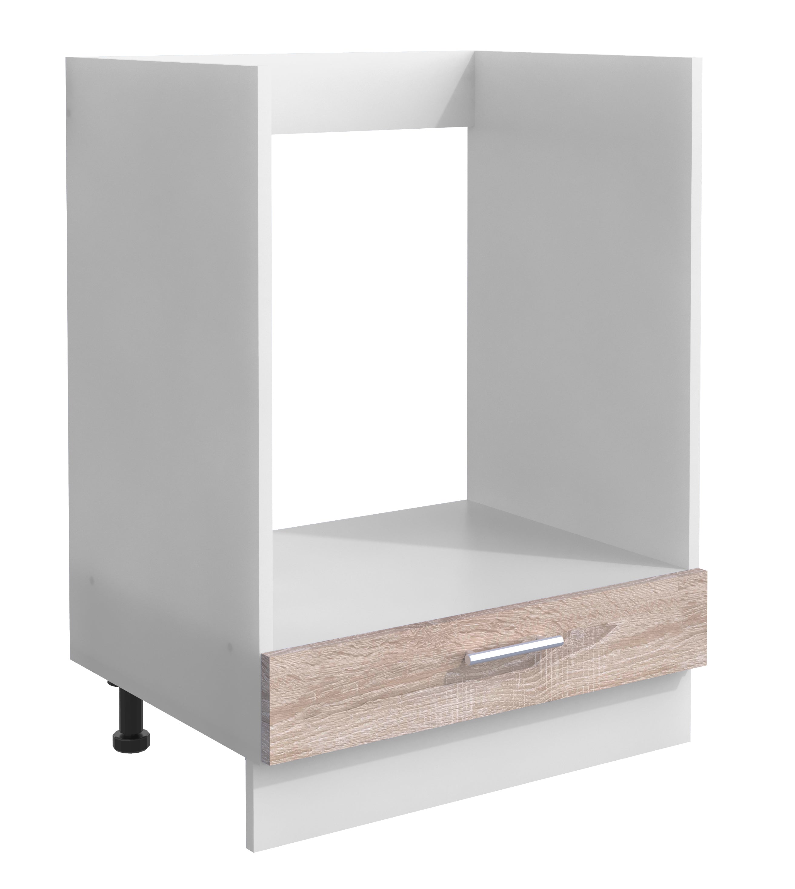 #3 - Ovnskab, h. 82 x b. 60 x. D. 46 cm, hvid med 2 frontpanel i naturfarve