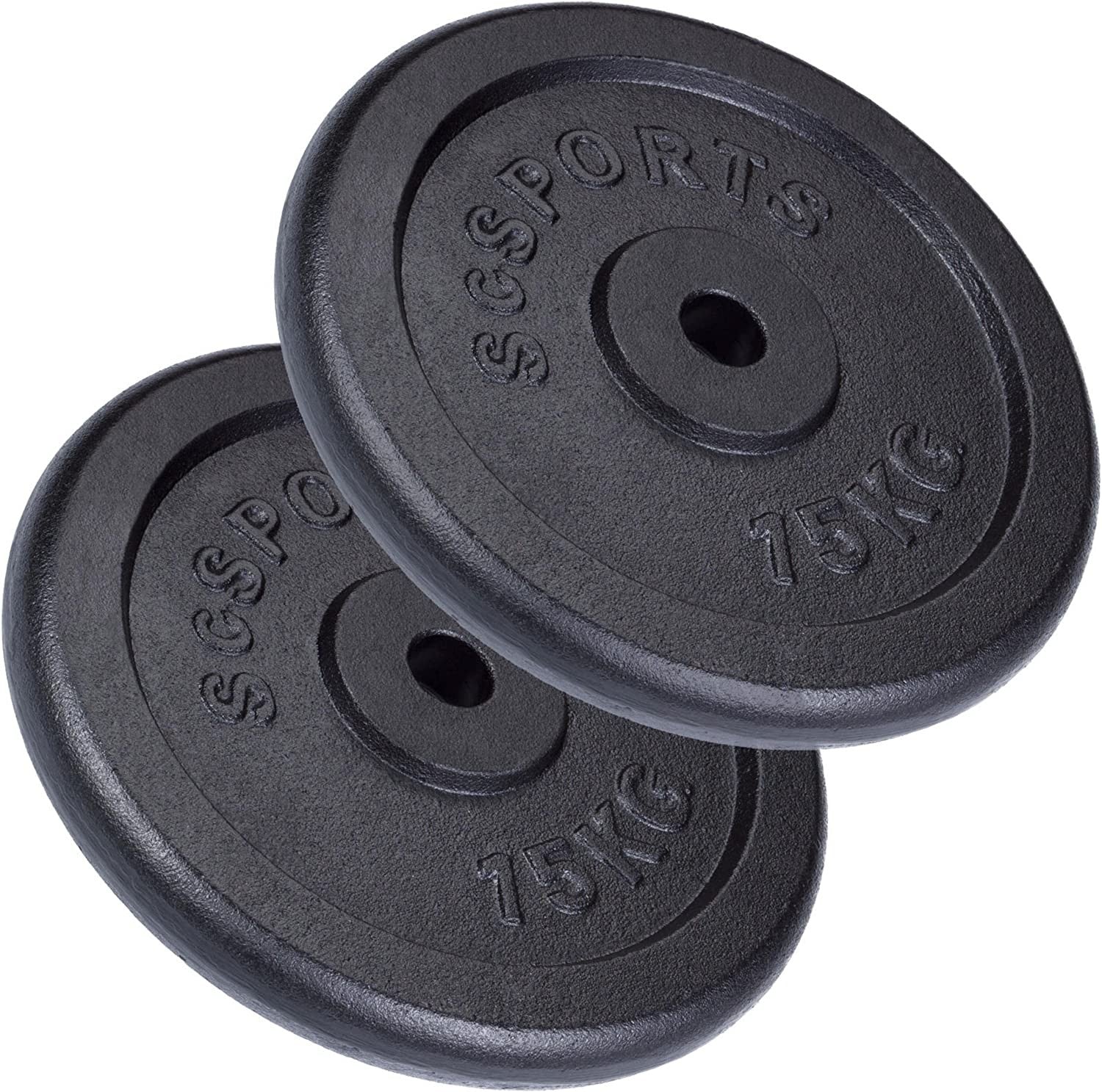 Billede af Vægtskiver - Sæt 30 kg (2 x 15 kg), 30/31 mm boring, støbejern, sort