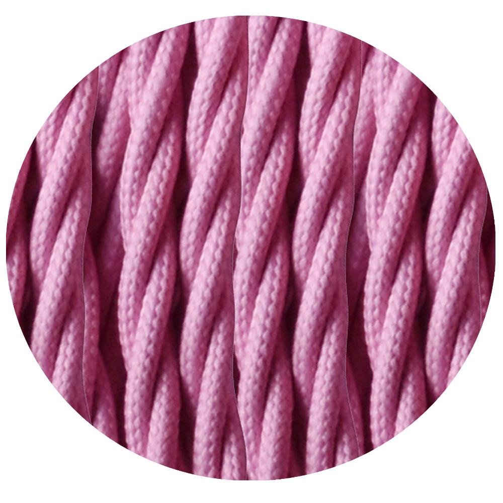 Billede af Tekstil Kabel Lampe Kabel Stof Kabel 2x0,75mm ², rund, Baby Pink