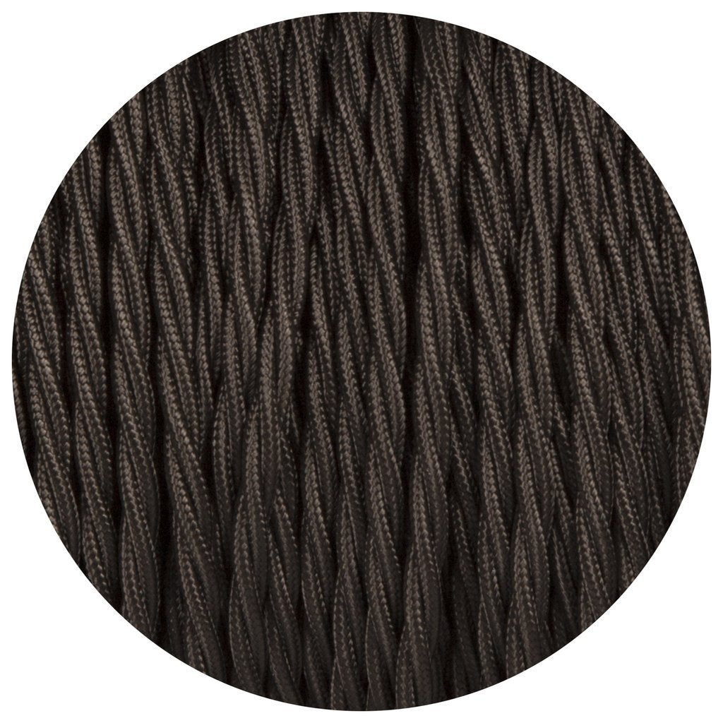 Billede af Tekstilkabel, lampekabel, stofkabel 2x0,75mm ², flettet, sort