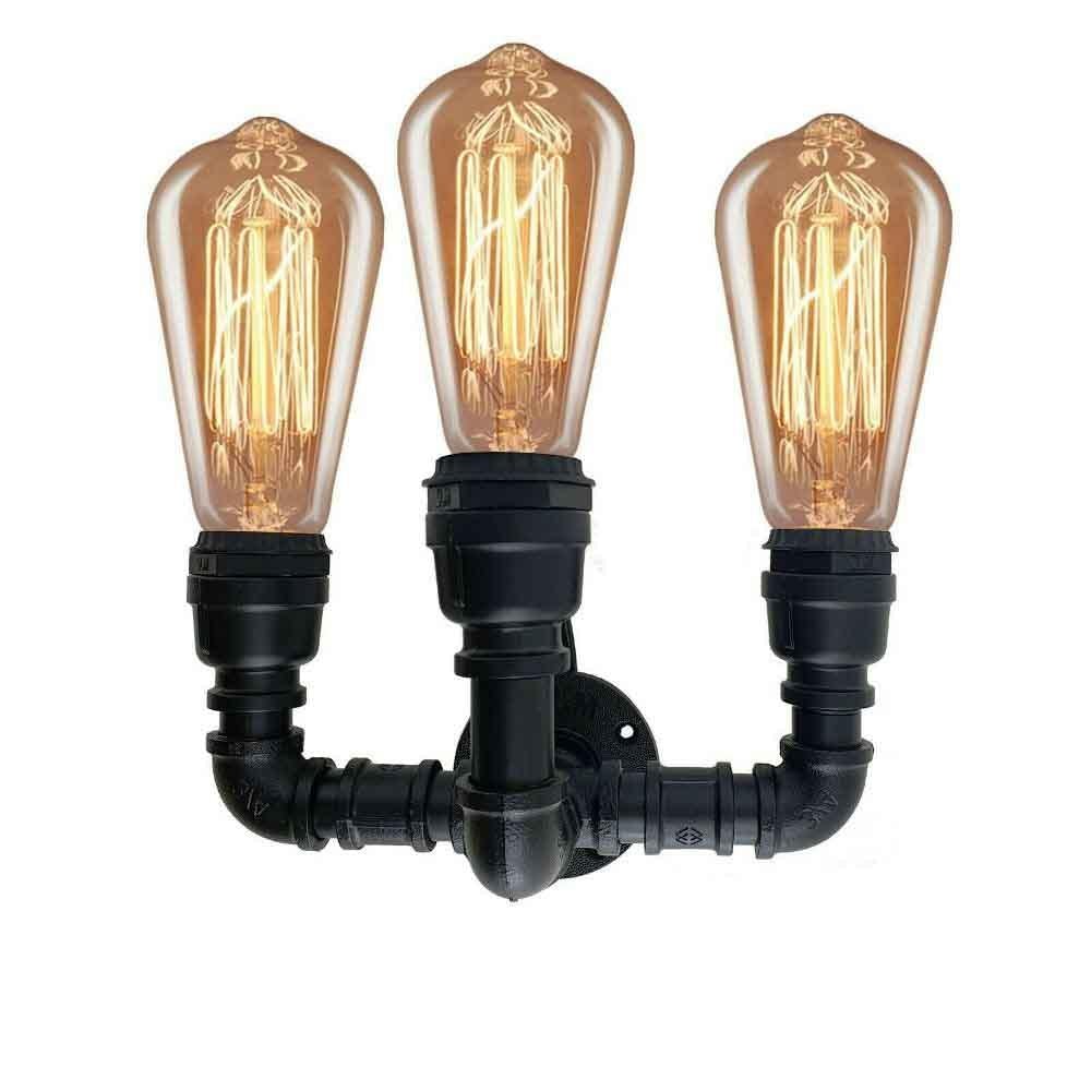 Billede af Vintage Iron Vandpibe Lampe E27 Loft Light Retro Industriel Væglampe