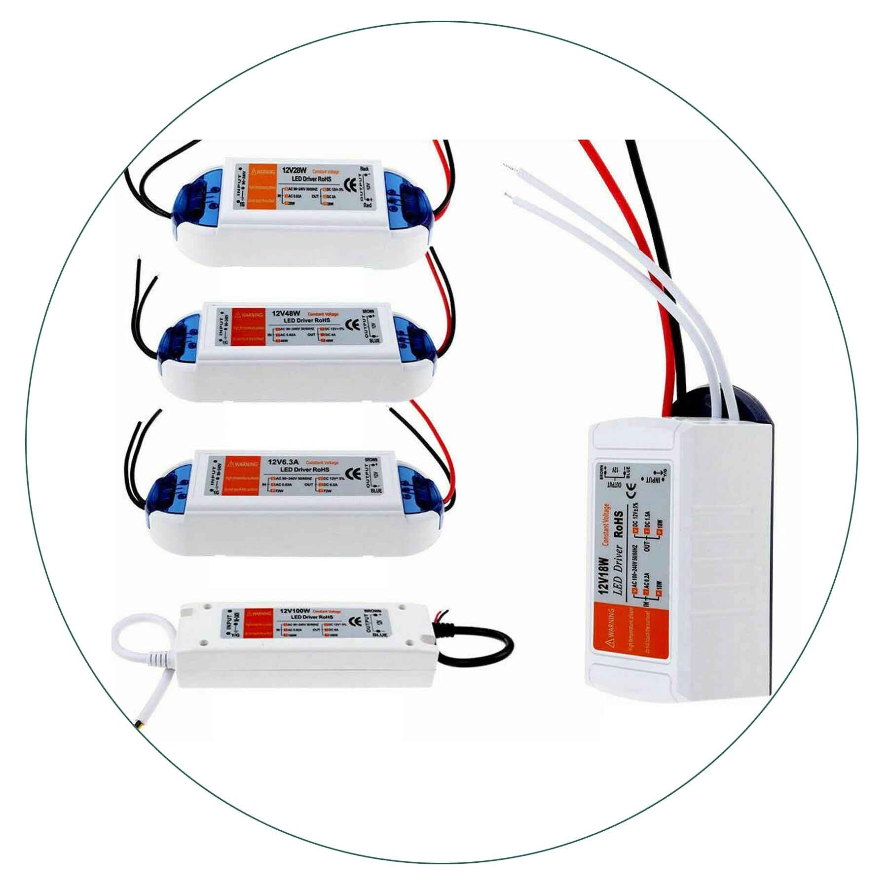 LED Transformer DC Strømforsyning 12V, 20W, 40W, 60W, 100 Watt Blå og Orange Driver Transformer