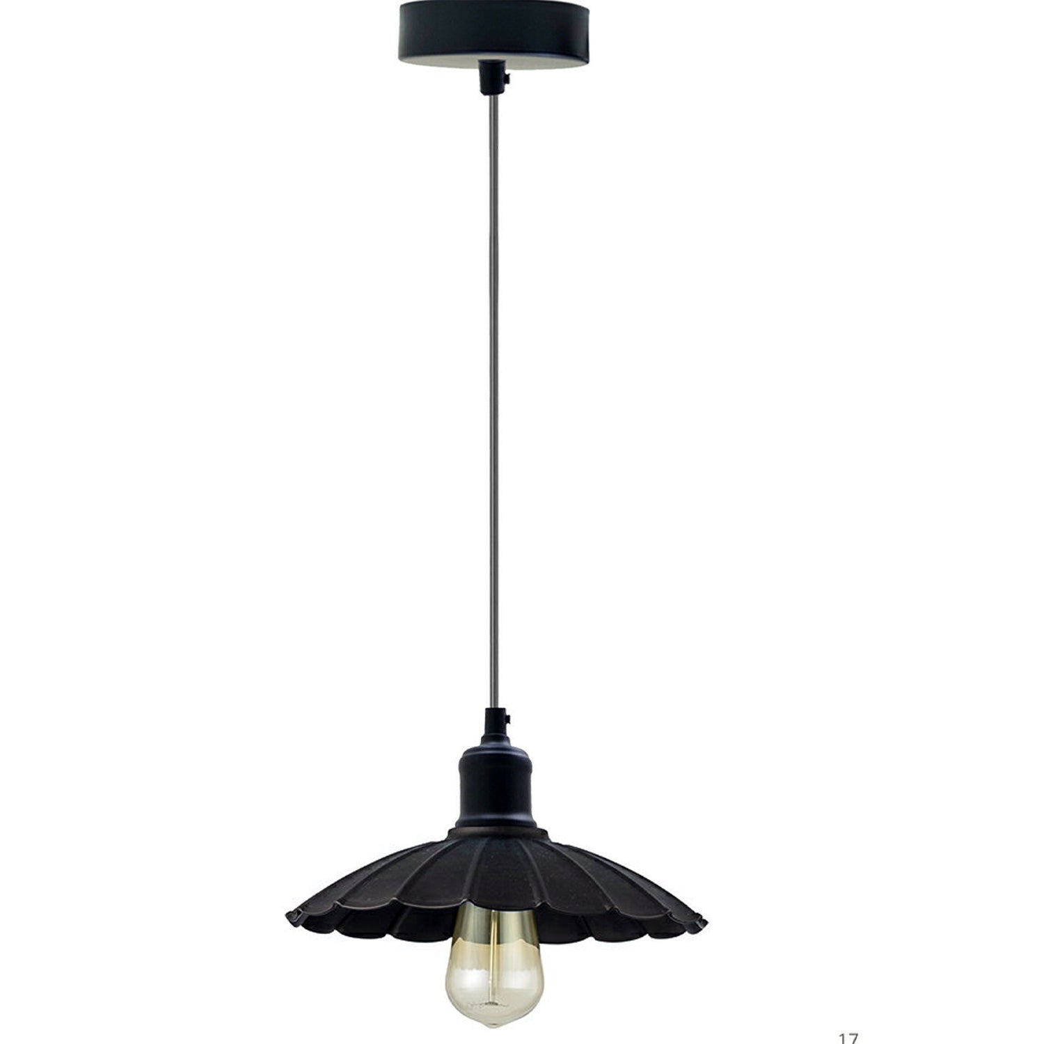 Se Sort industrielt design køkkenlampe E27 hængelampe retro pendellampe hos Lammeuld.dk