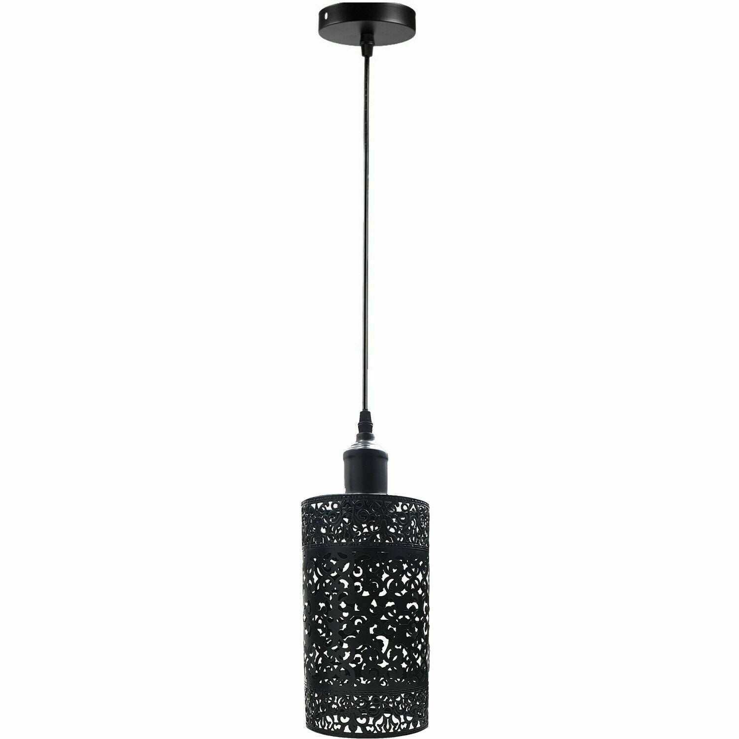 Billede af Sort pendel retro loftlampe vintage lys hængelampe industrielt design E27