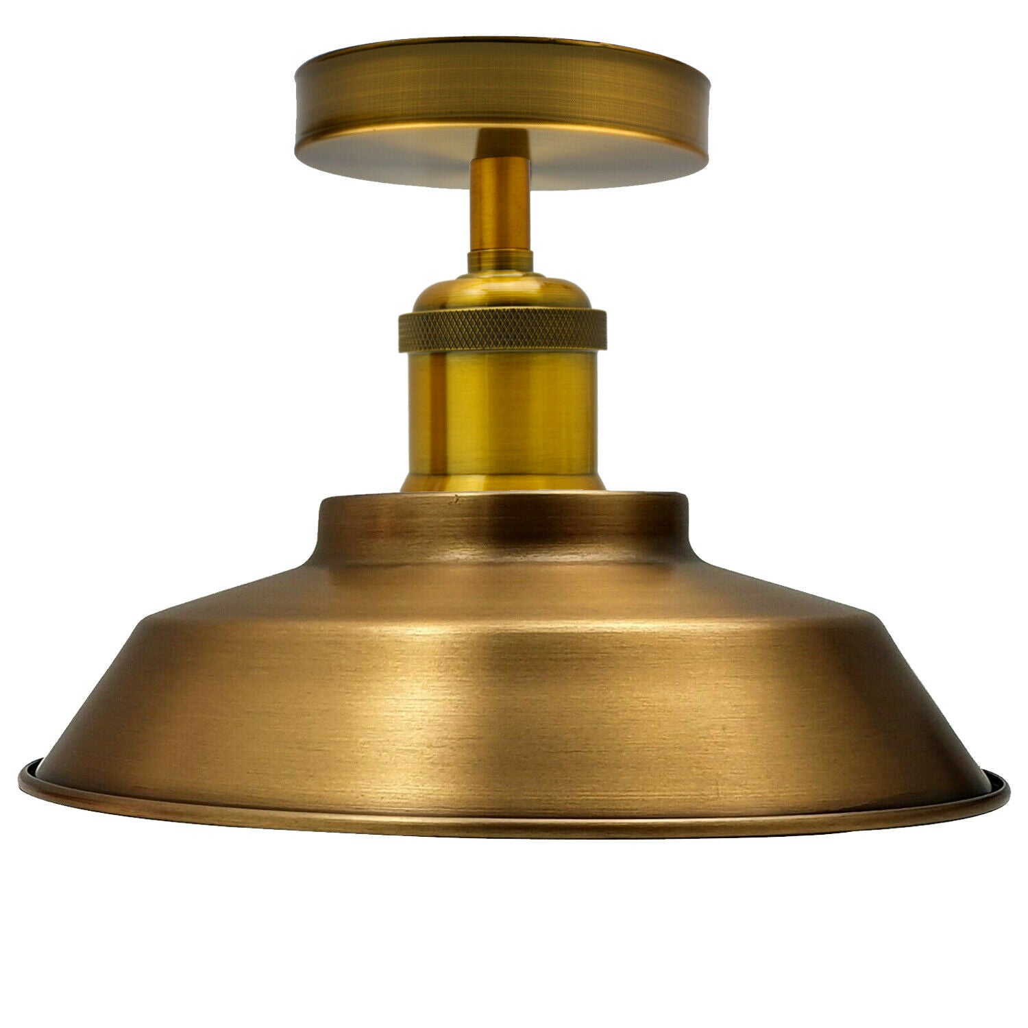 Vintage industriel loftslampe, 22 cm, metal, gul messing