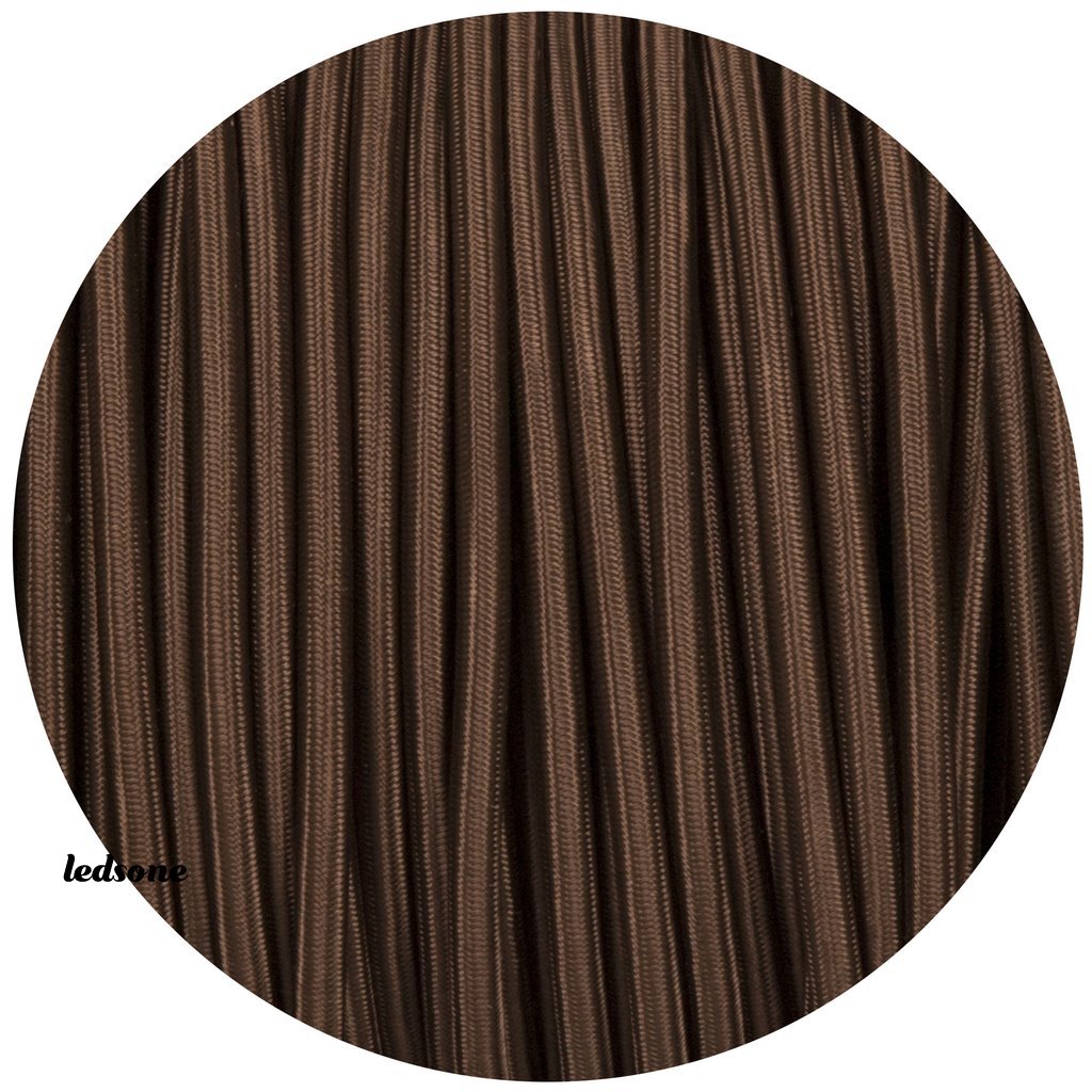 Tekstil Kabellampe Kabel Stofkabel 2x0,75mmÂ², Rund, mørkebrun