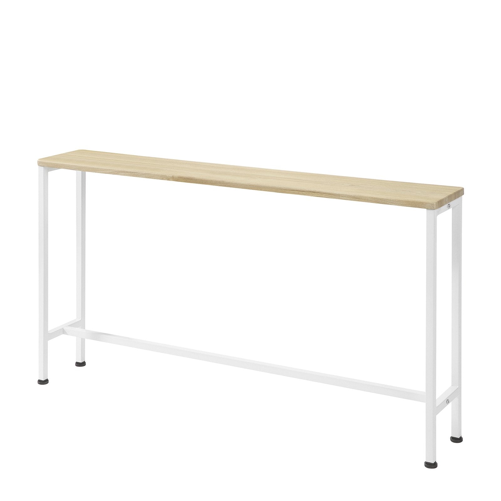 Billede af Smalt konsolbord i skandinavisk stil, 120 x 65 x 20 cm, hvid og naturfarvet