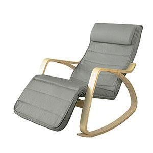 Billede af Gyngestol relax lænestol med justerbar benstøtte, grå