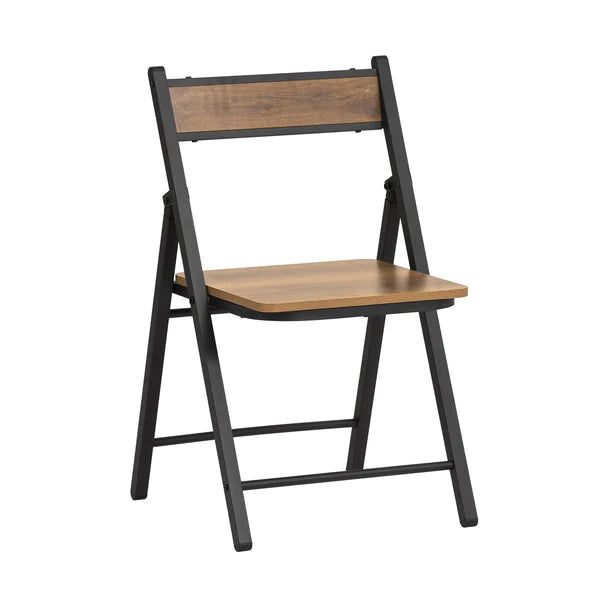 Billede af Klapstol / spisebordsstol i industrielt look, brun