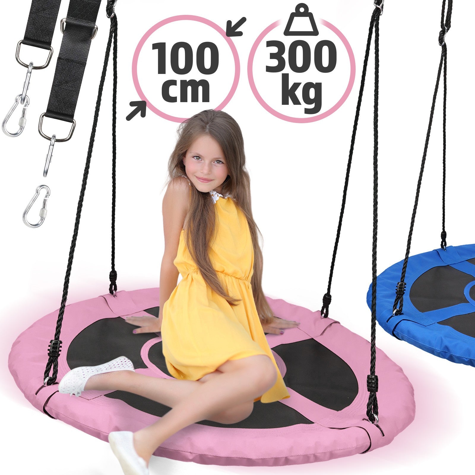 Billede af Robust Redegynge Ø100 cm - Bæreevne 300 kg, til Børn/Voksne, Pink