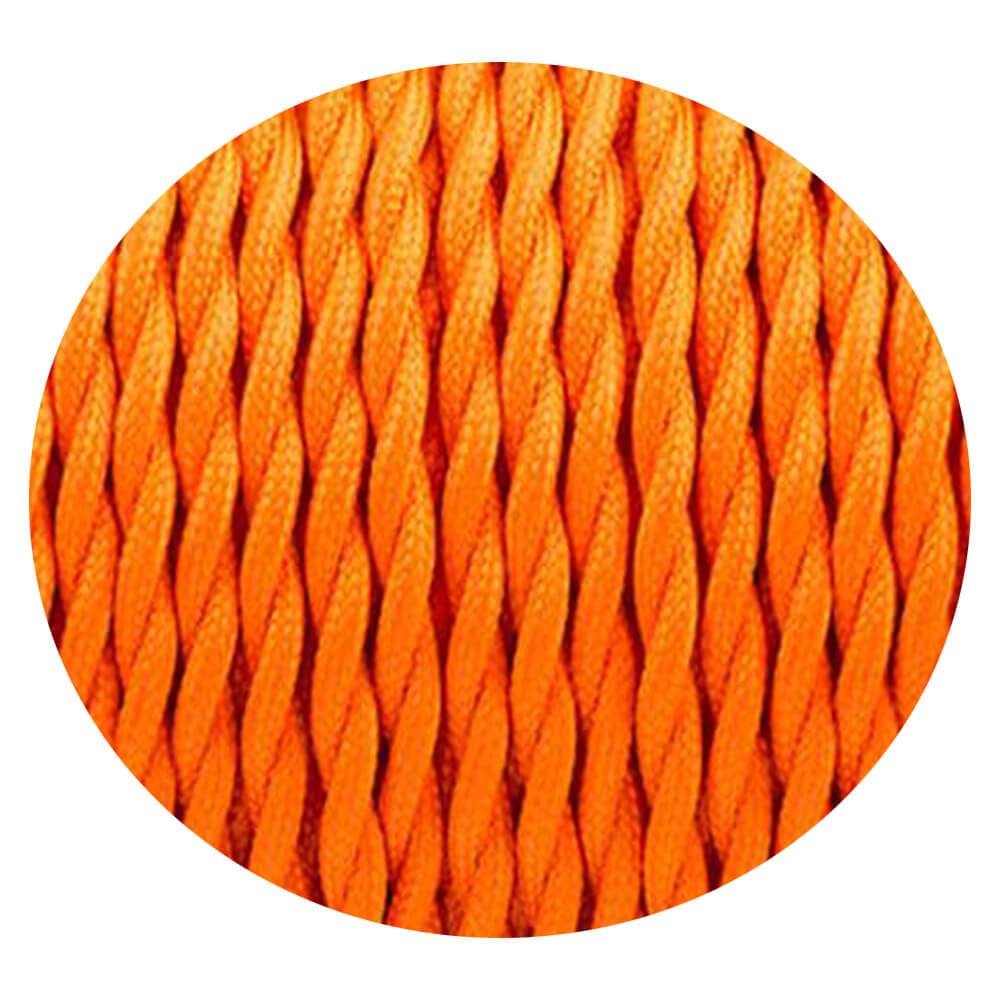 Se Tekstilkabel Lampekabel Stofkabel 2x0,75mm ², Flettet, Orange hos Lammeuld.dk