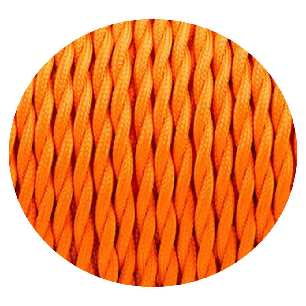 Billede af Tekstilkabel Lampekabel Stofkabel 2x0,75mmÂ², Flettet, Orange