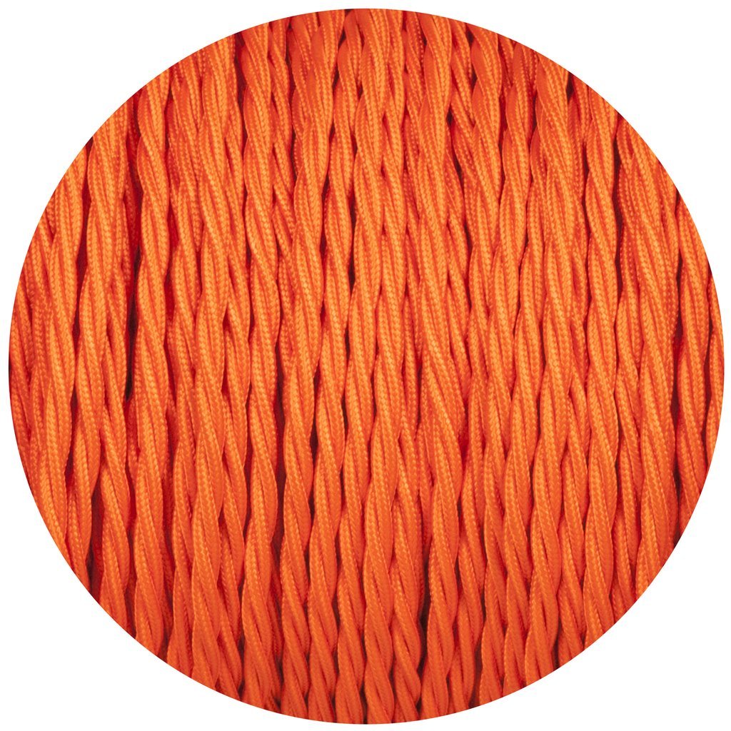 Se Tekstilkabel 3-leder lampekabel 0,75 mm ², flettet, orange hos Lammeuld.dk