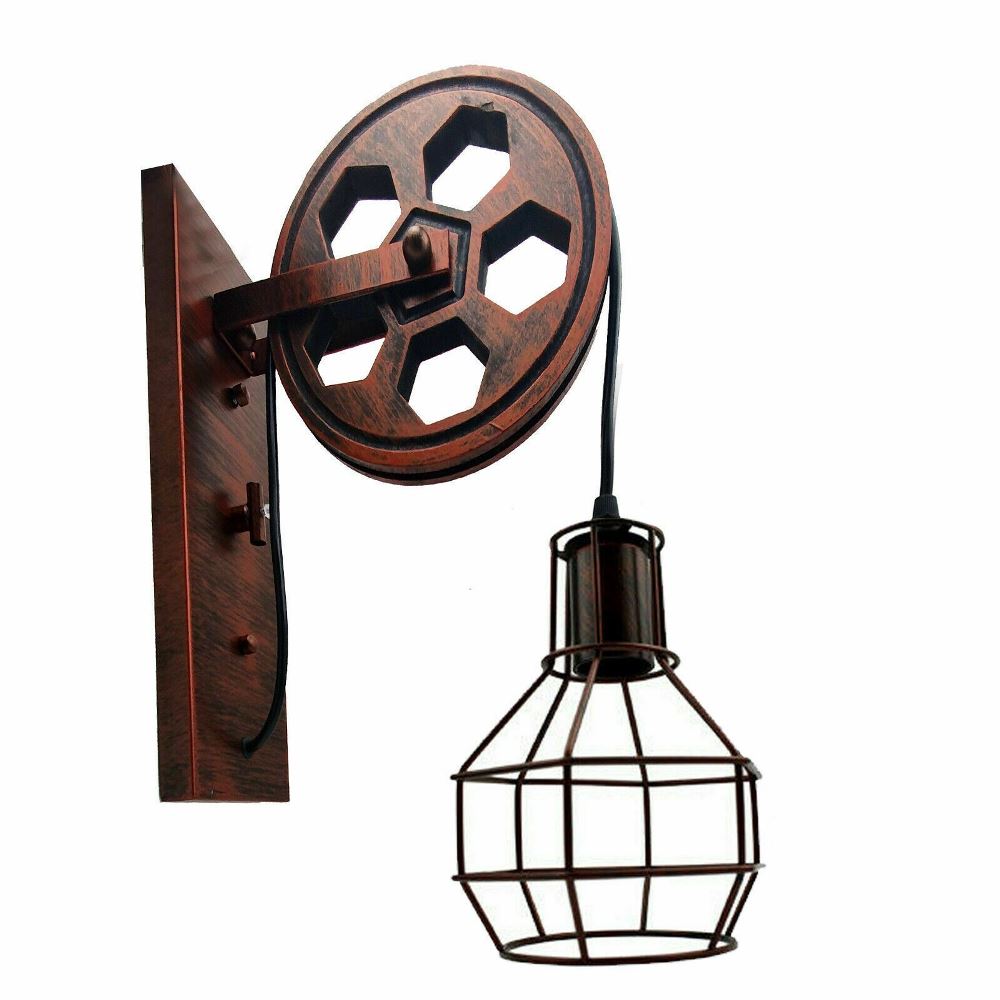7: Børstet kobber retro loftslampe vintage lys pendellampe hængende lampe industrielt design