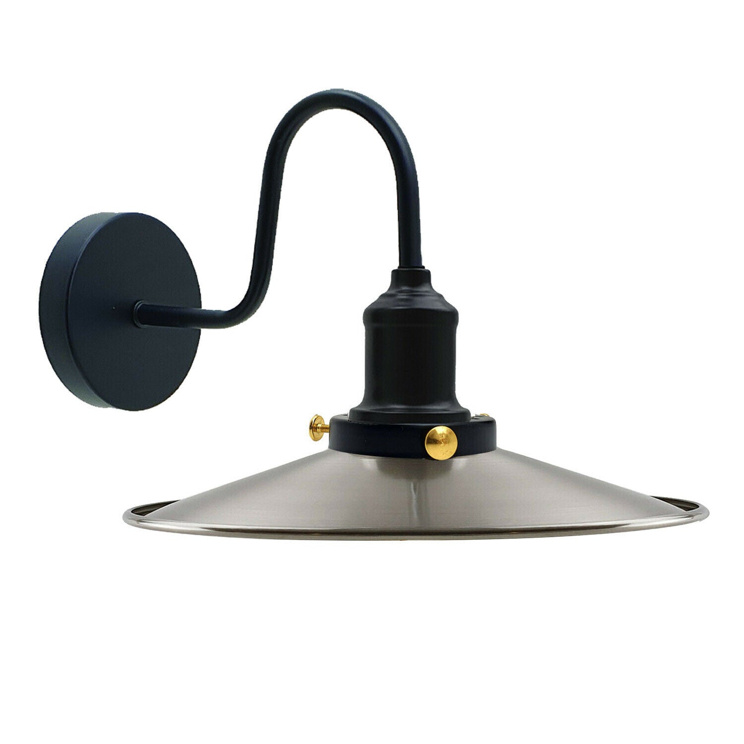 Billede af Satin Nikkel Retro Vintage Væglys Metal Væglampe Industriel Lampe Lanterne