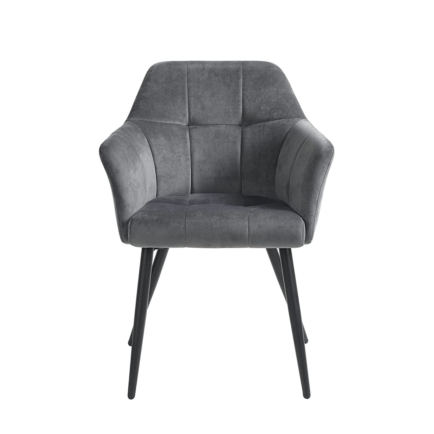 Billede af Elegant spisebordsstol med polstret sæde, grå