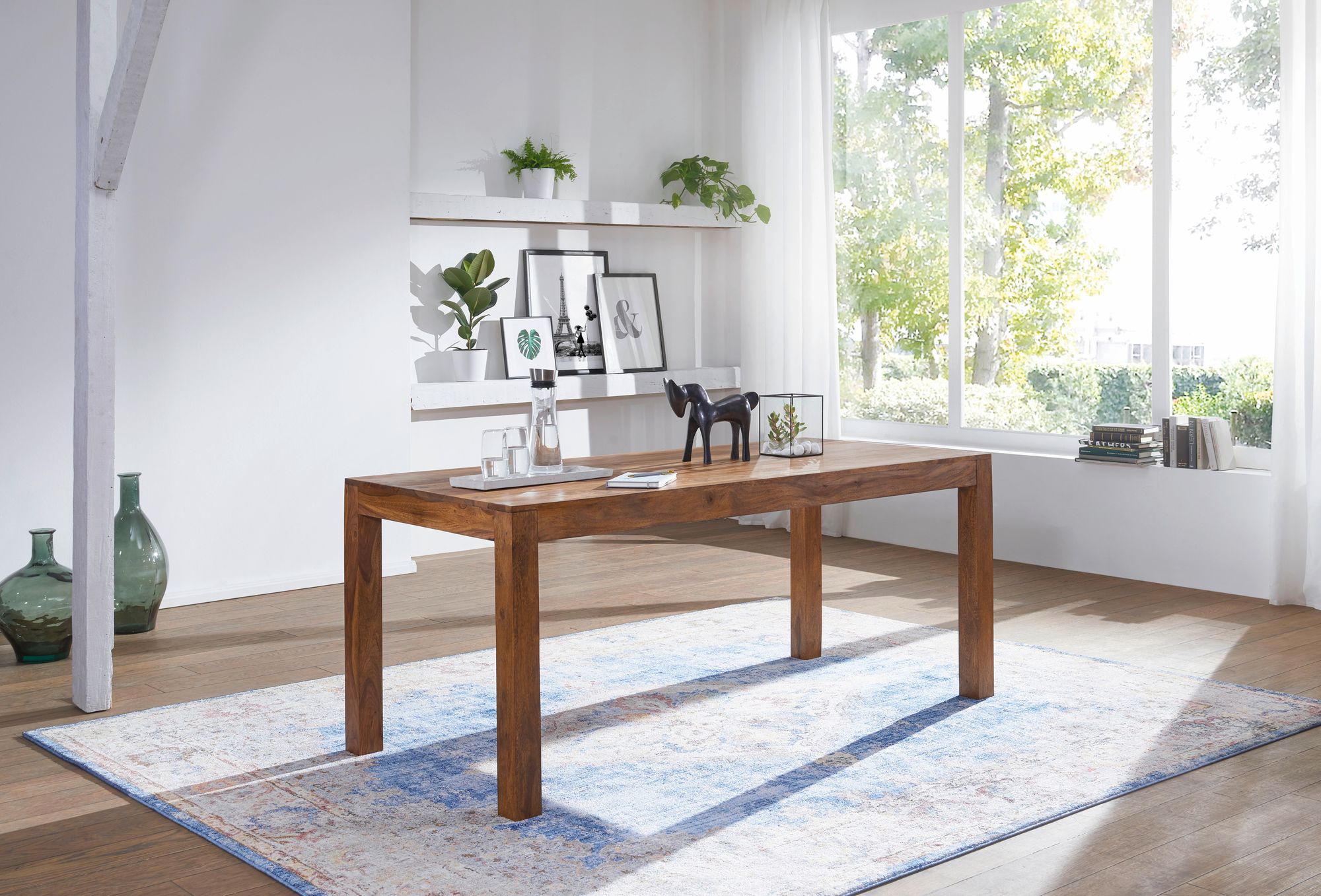 Se FSC ®-certificeret spisebord i massivt træ, 120 X 60 x 76 cm hos Lammeuld.dk