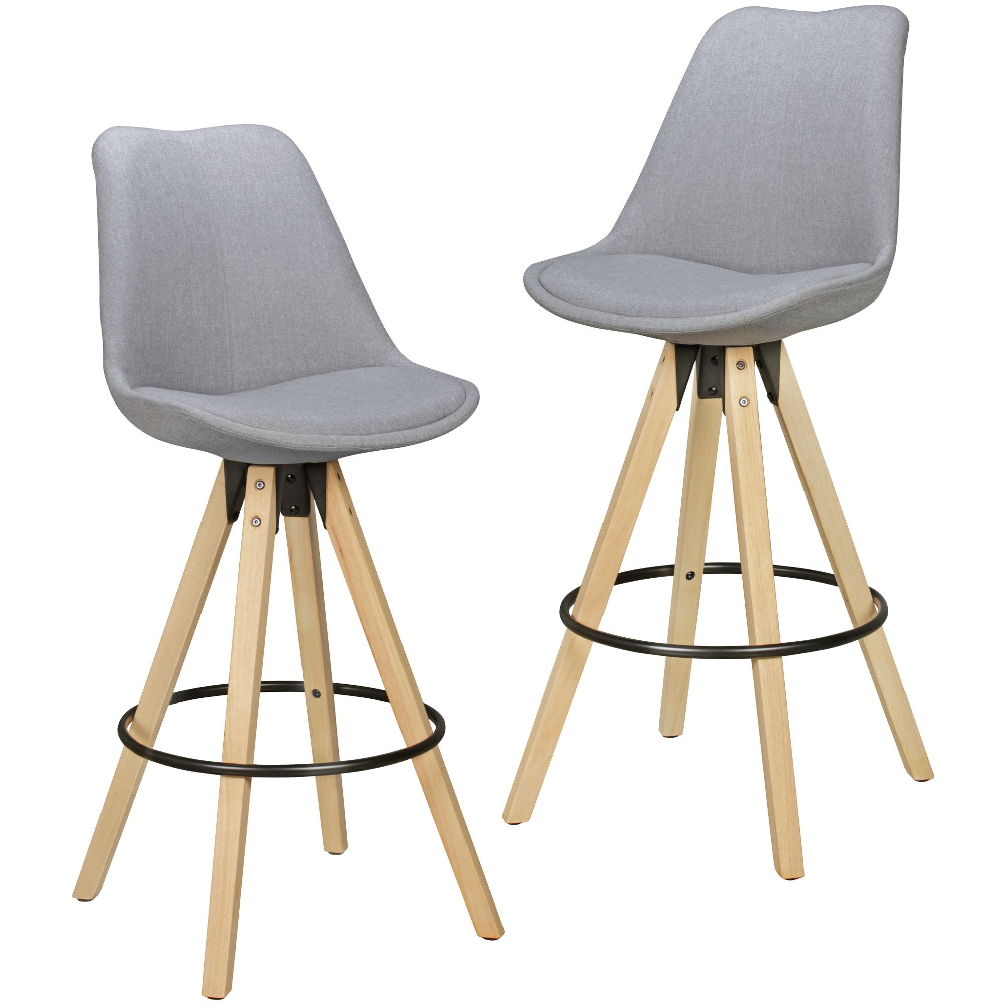Se Sæt med 2 barstole i retro-design, skandi-look hos Lammeuld.dk