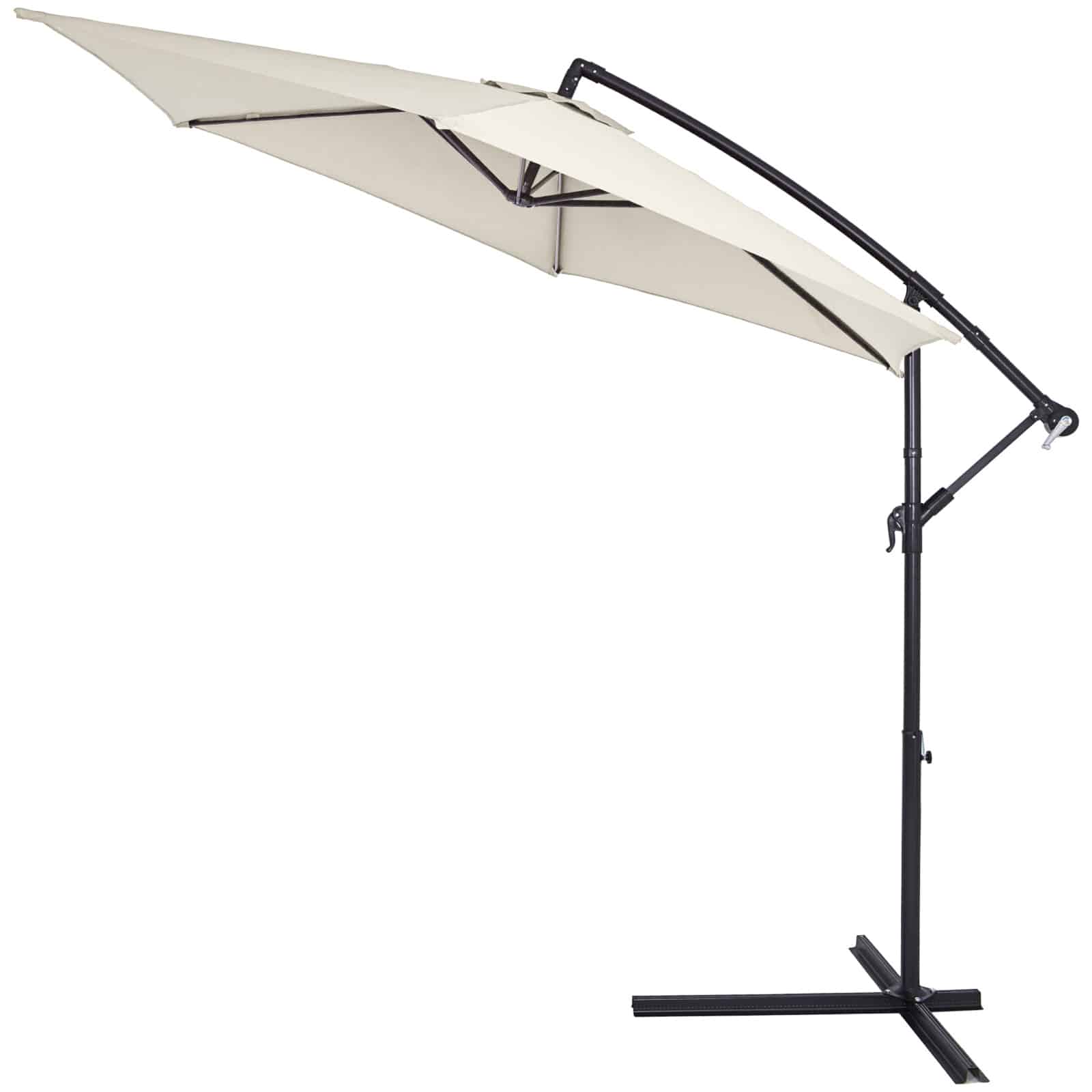 Hængeparasol – Parasol med arm – beige, aluminium Ø330cm