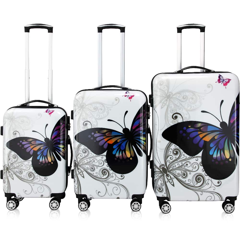 Billede af Hard Shell Kuffert Sæt Butterfly 3 Stk 42L, 66L, 98L