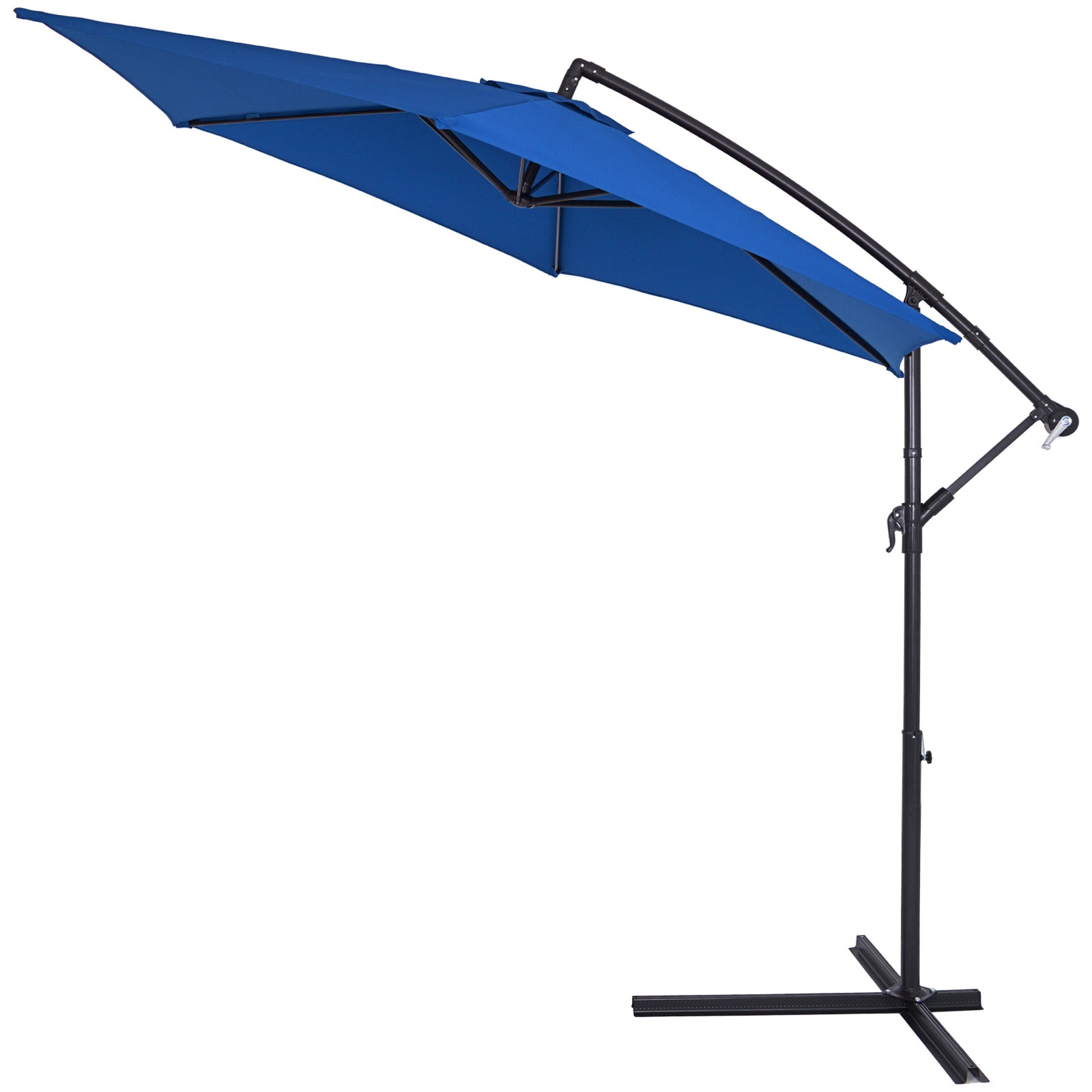 Hængeparasol - Parasol med arm - blå - aluminium Ø330cm UV beskyttelse 40+
