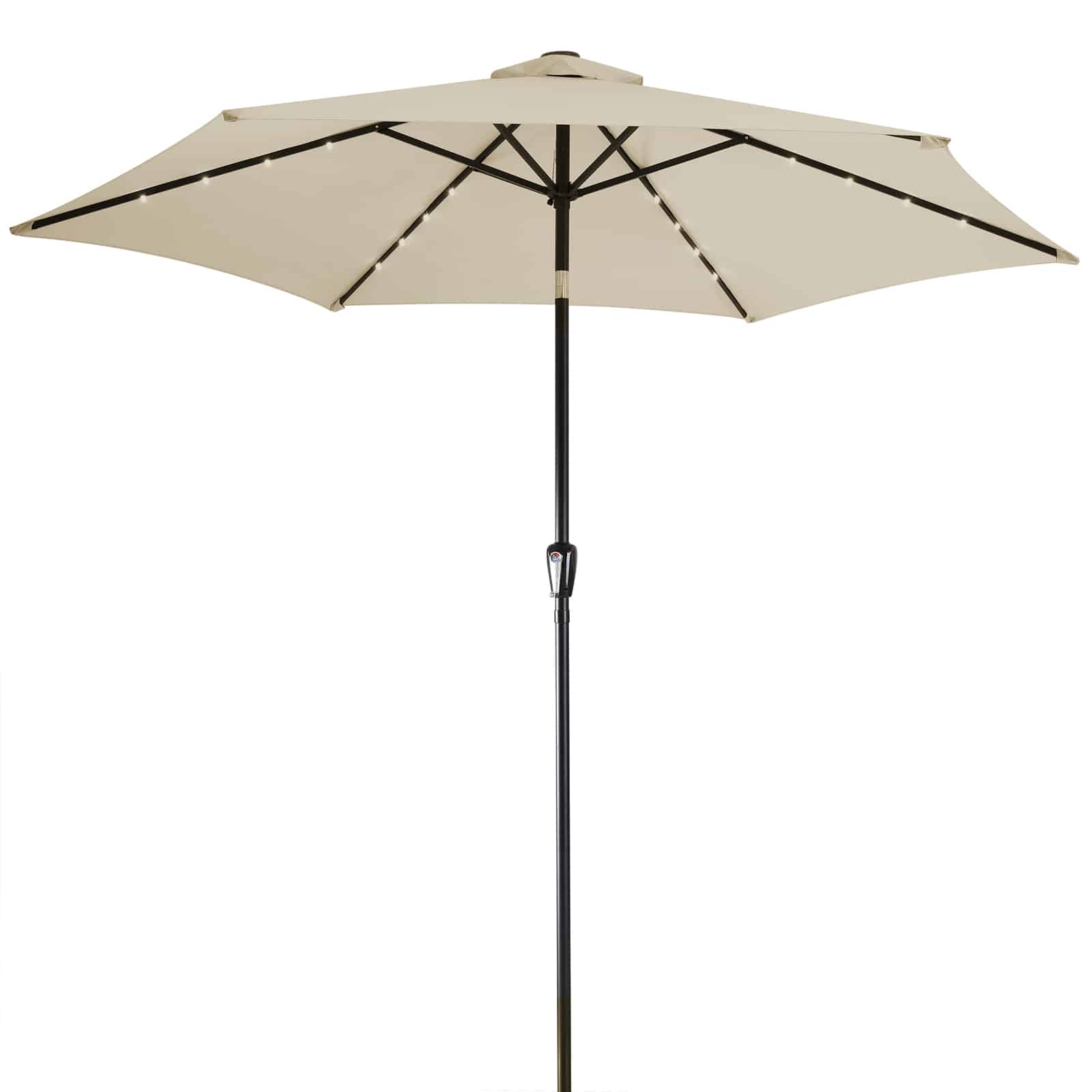 Billede af LED solar parasol Miami beige aluminium Ø270cm