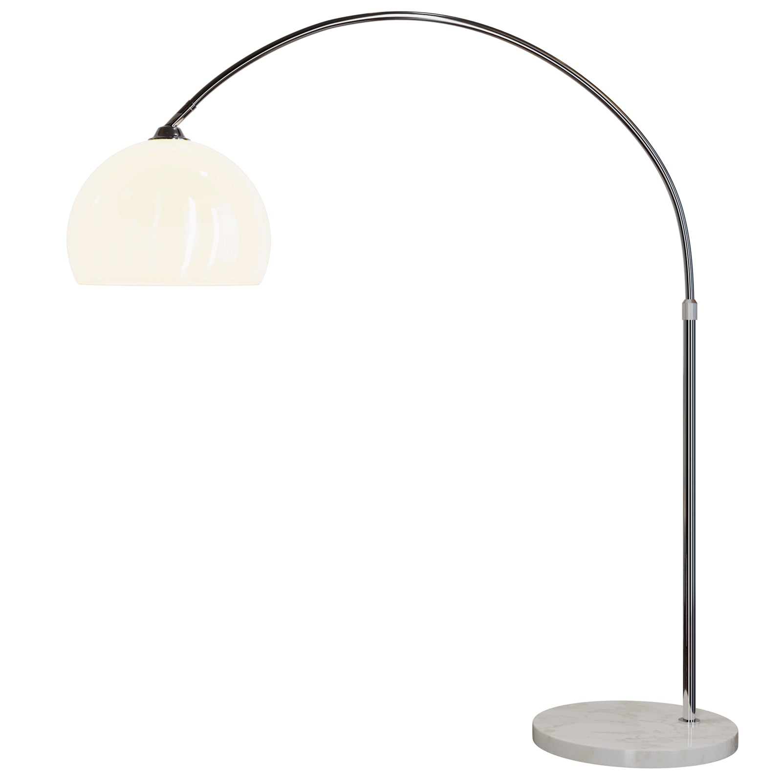 Gulvlampe, højdejusterbar 190-210 cm, drejelig marmorfod med fodkontakt