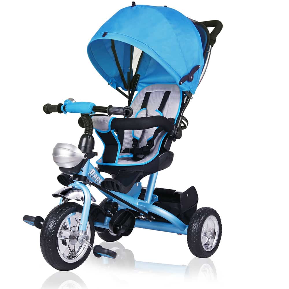 Multifunktionel trehjulet børnecykel blå