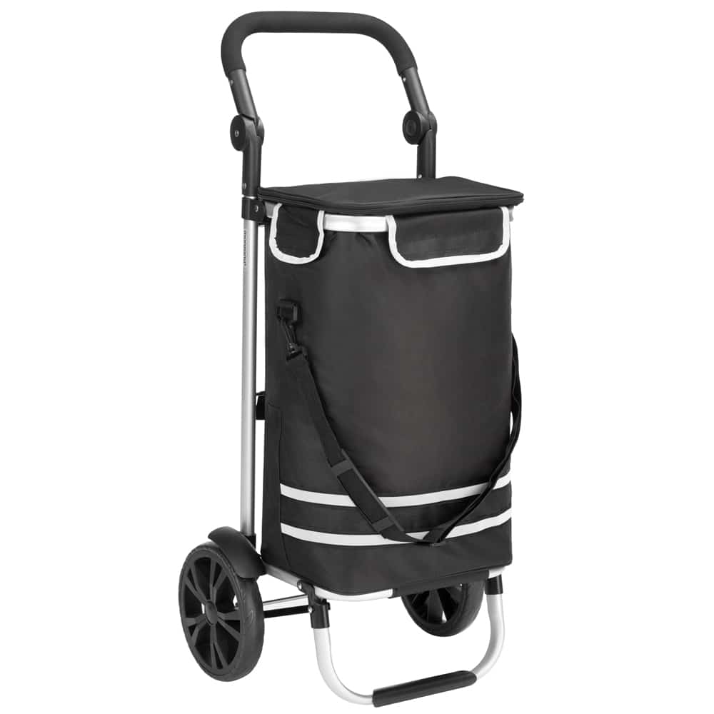 2in1 indkøbstrolley 56L, op til 50 kg foldbar aftagelig taske