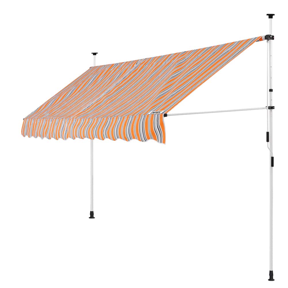 Markise orange/sort/hvid 350 cm