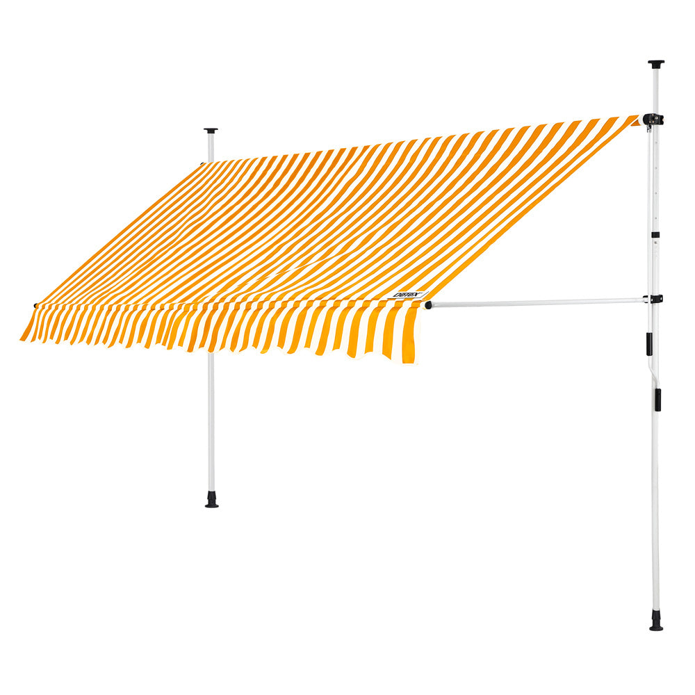 markise m. rullegardin 4,5x3 m auto betjening gul og hvid 