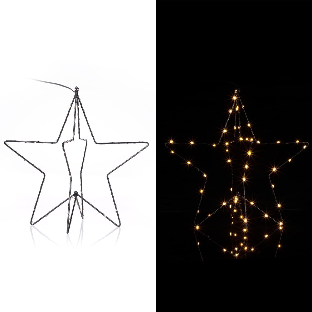 Billede af LED Star Christmas Metal Varm Hvid 3D Effekt