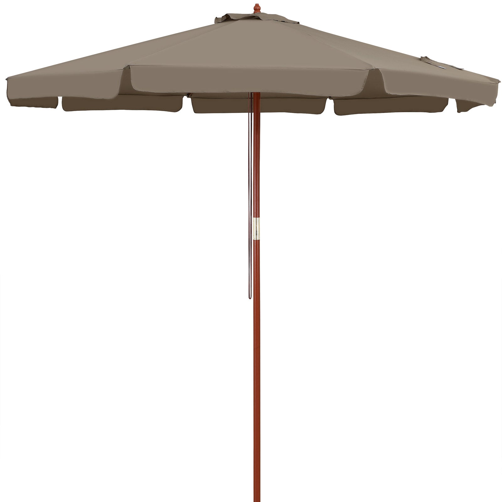 Billede af Parasol taupe træ Ø330cm UV-beskyttelse 50+