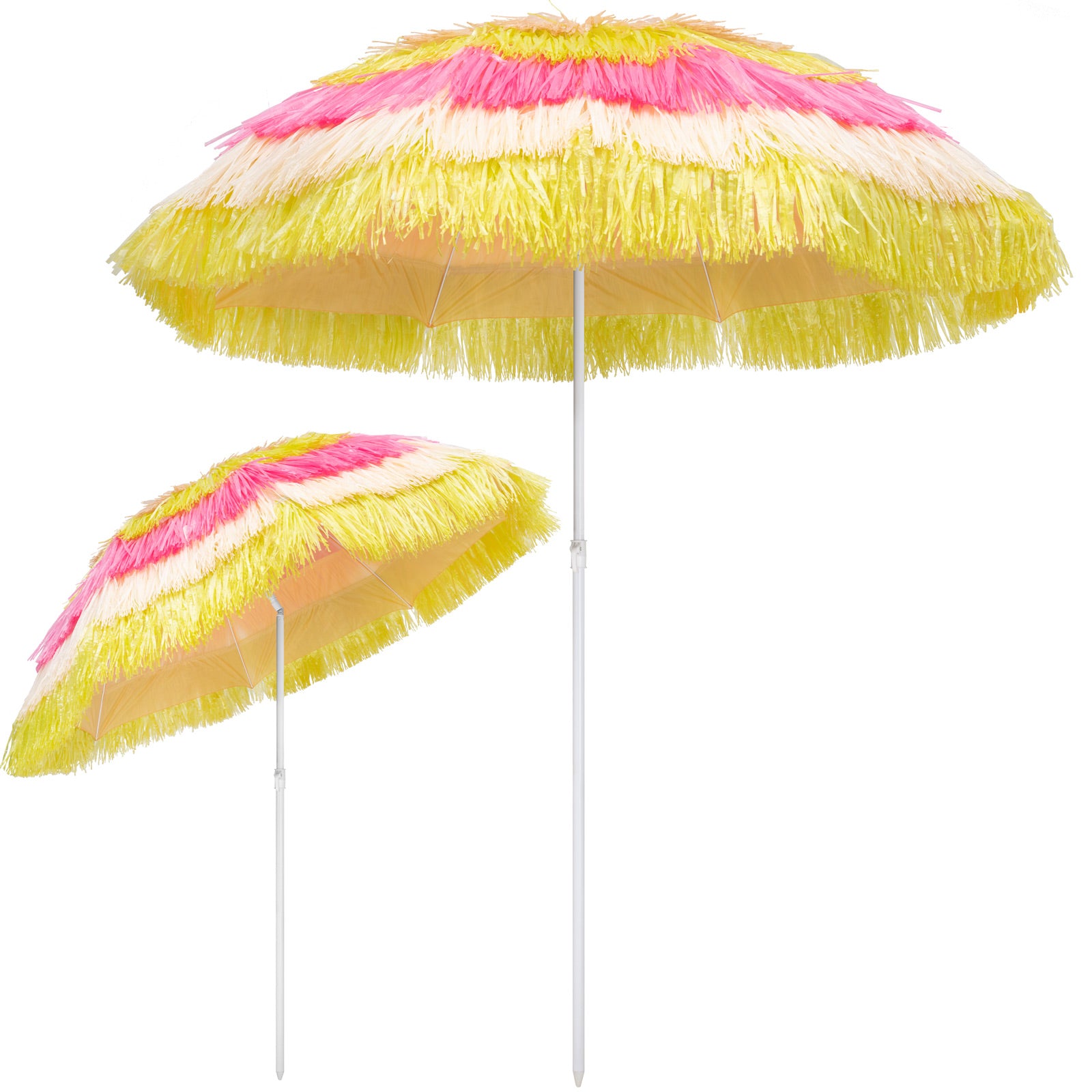 Billede af Parasol Hawaii Ø 160 cm Højdejusterbar Vandafvisende Strandparasol, farve: flerfarvet