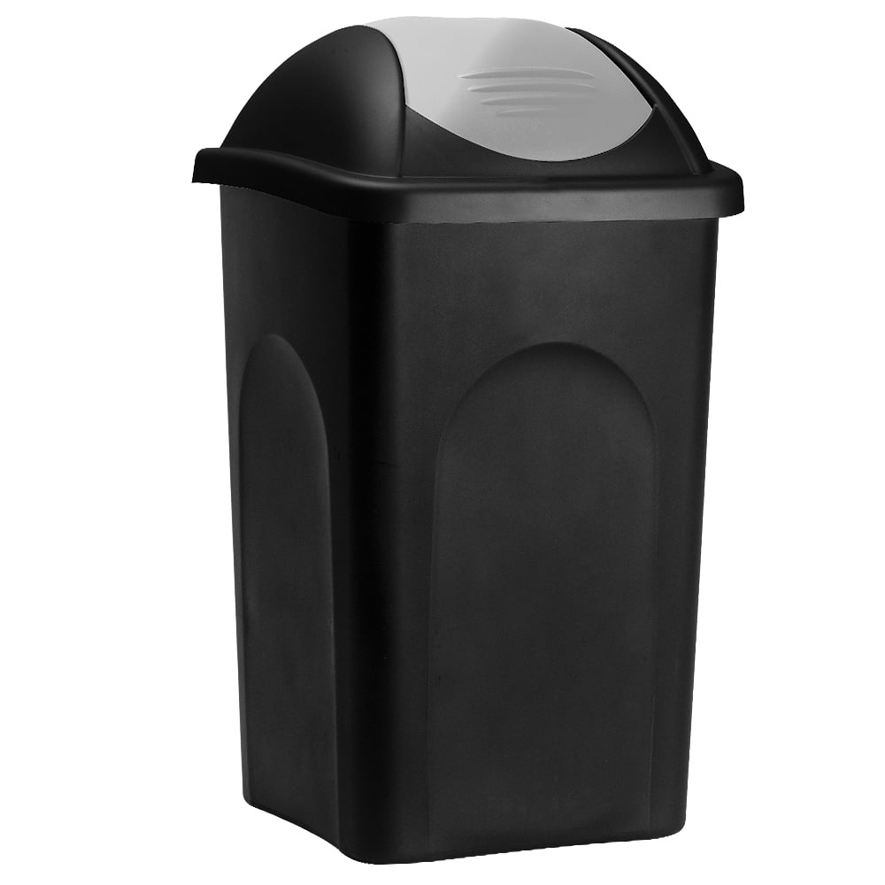 Affaldsspand sort/sølv plast 60L