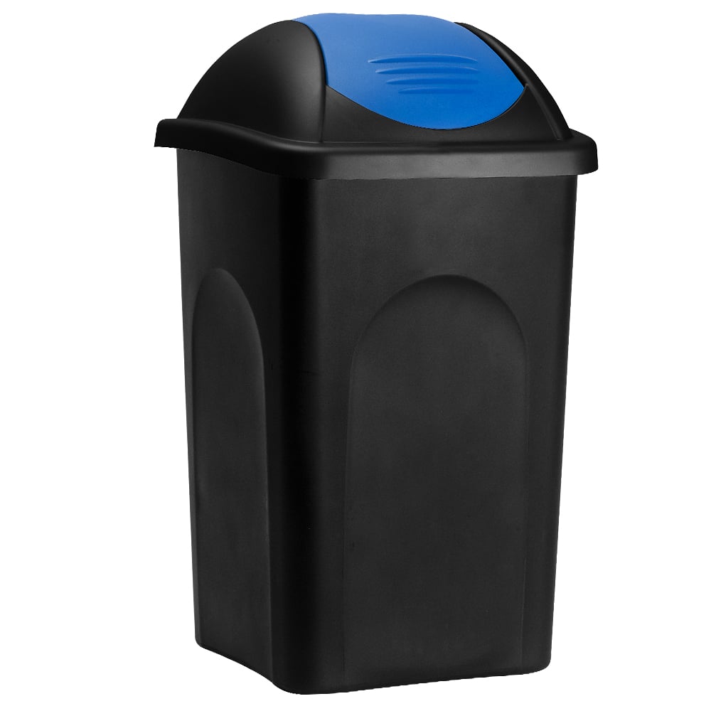 Billede af Affaldsspand, sort/blå plast 60L
