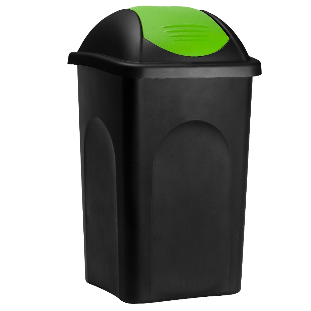 Affaldsspand sort/grøn plast 60L