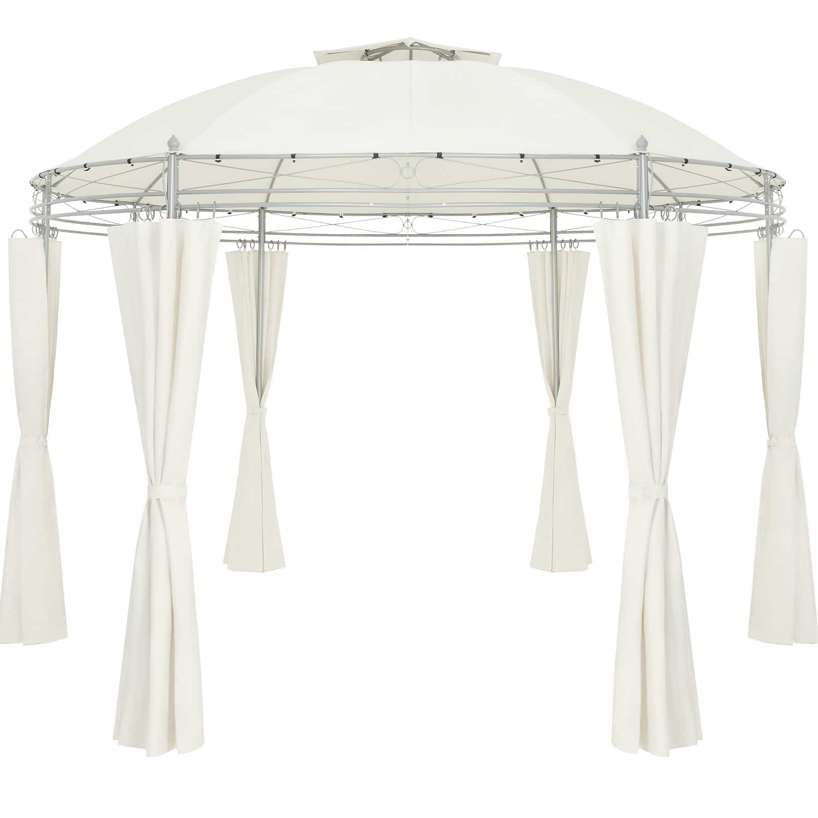 Pavillon Havetelt Havepavillon Toscana Ø 350cm Metal Vandafvisende Luksus, Farve: beige