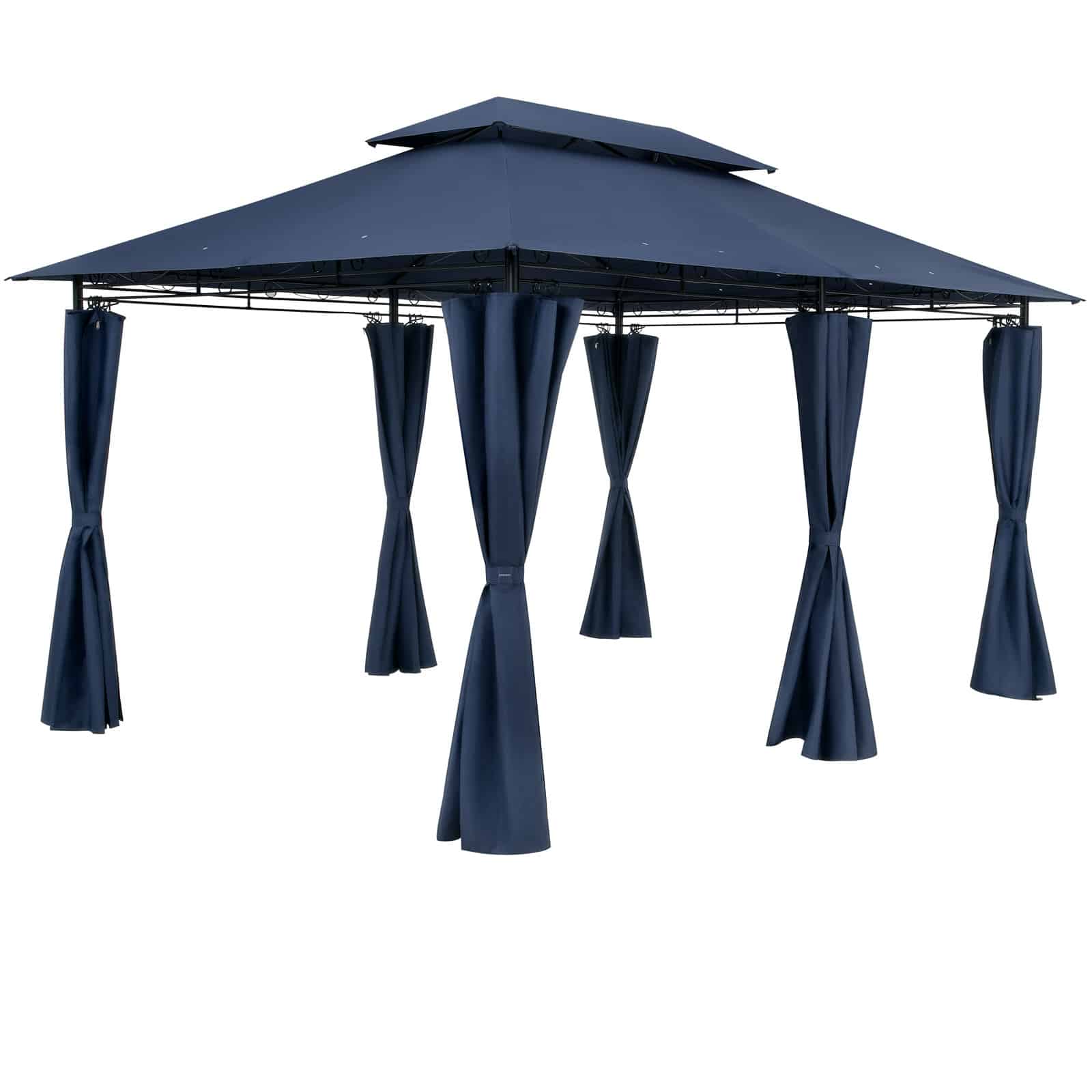 Casaria Pavilion 3x4m havetelt havesidepaneler metal vandafvisende topas, farve: blå