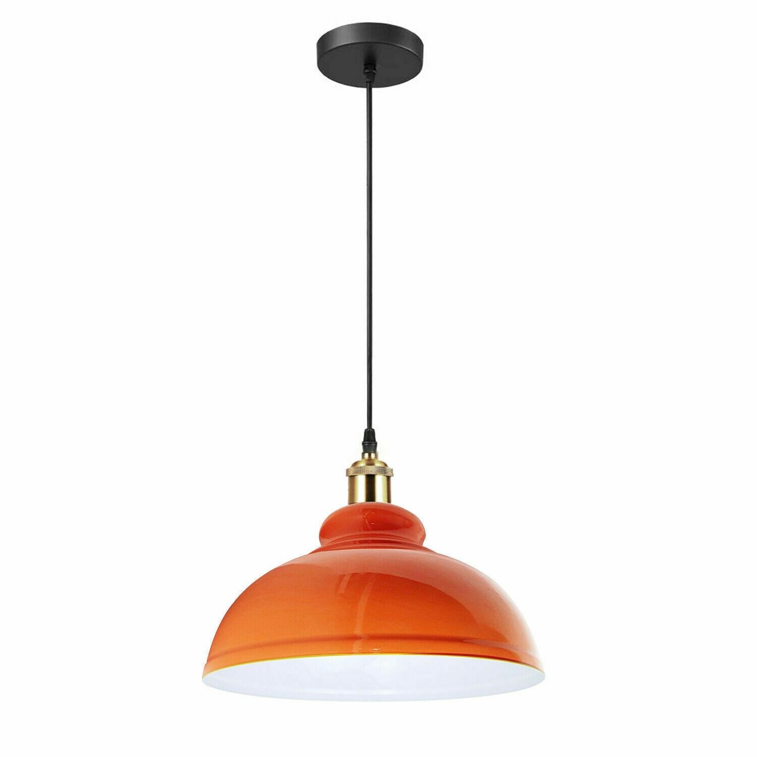Se Moderne retro loft metal orange loft lampeskærm vedhæng hos Lammeuld.dk
