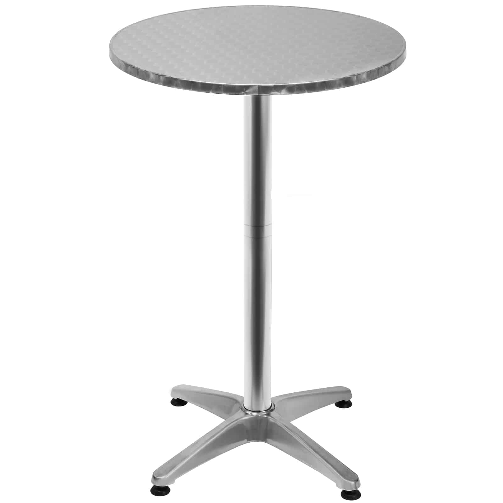 Se Højt bord sølv aluminium Ø60cm, justerbar i højden hos Lammeuld.dk