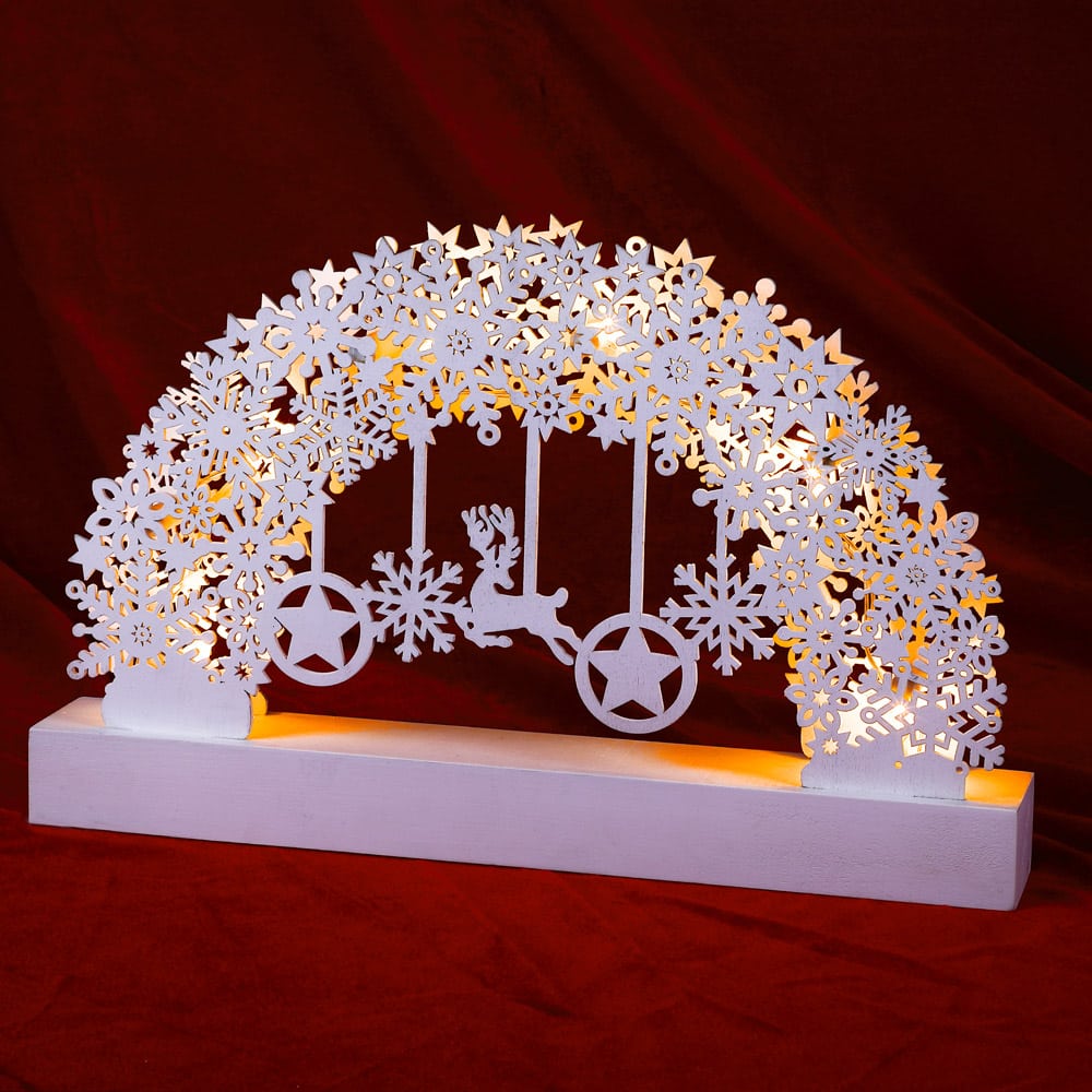 Billede af Candle Arch Christmas Snowflakes White