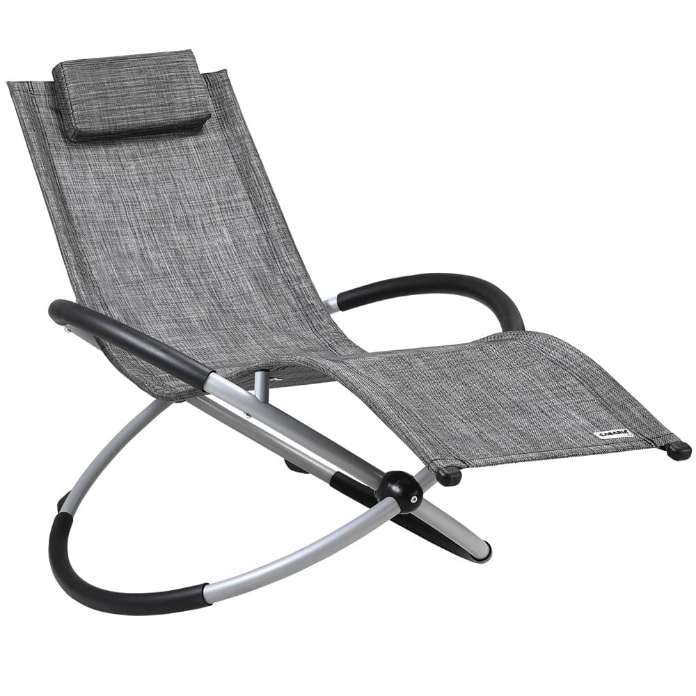 Se Relax liggestol Naples Grå - 170x75x82 cm - foldbar hos Lammeuld.dk