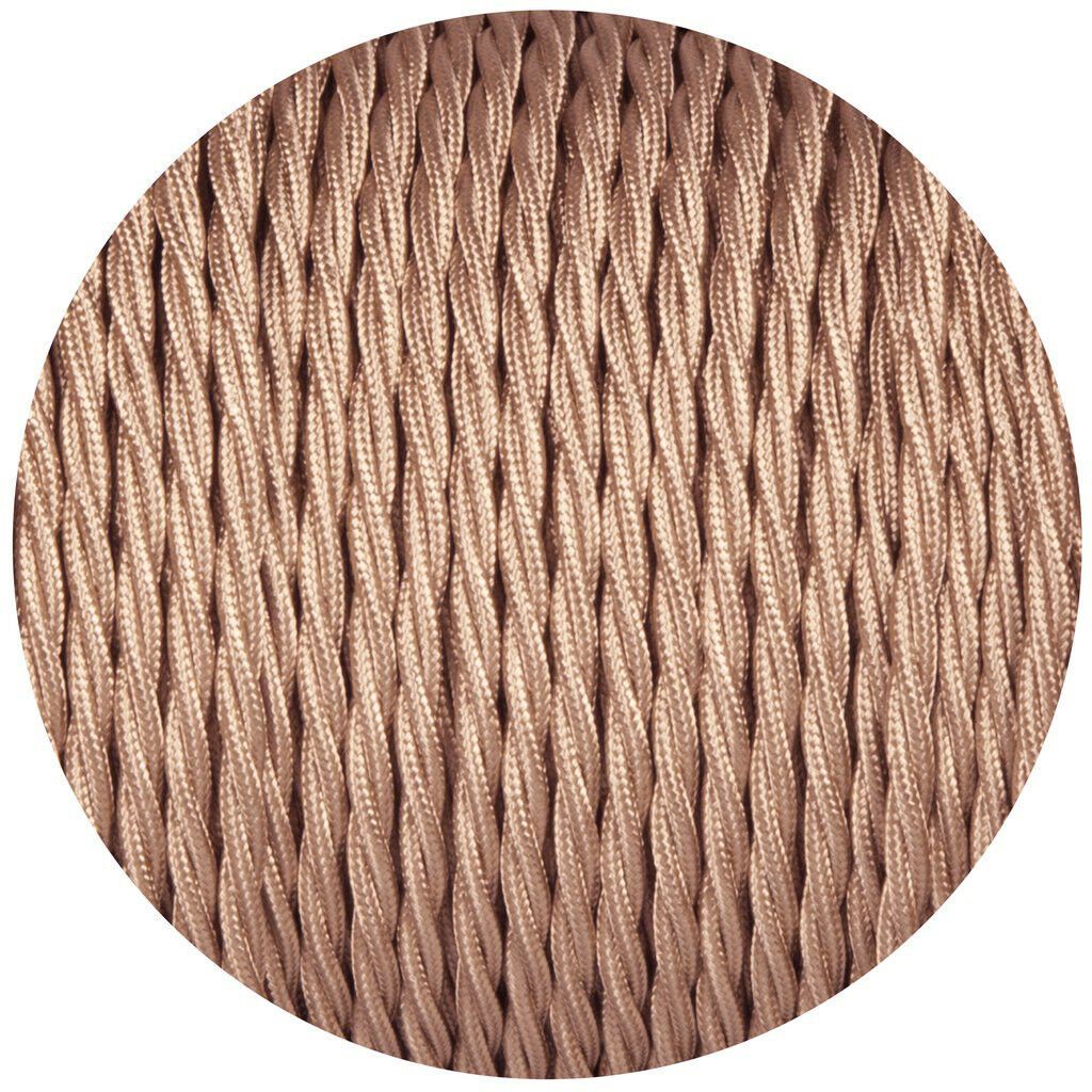 Billede af Tekstilledning Lampeledning Stofledning 2x0,75mm ², rund, roseguld